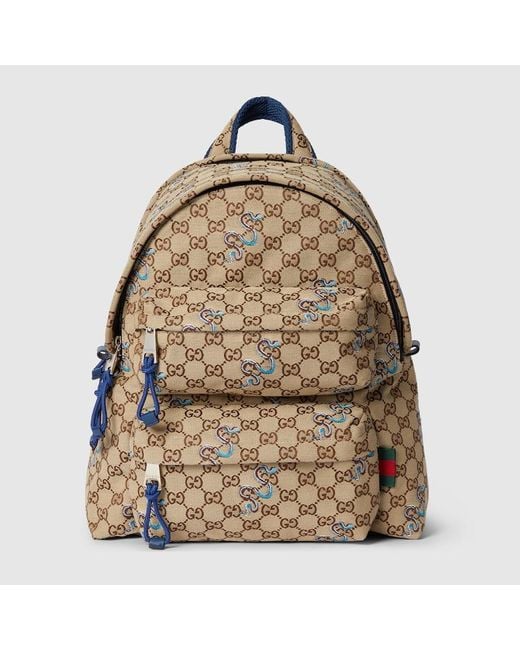 Gucci Natural Medium Backpack With Embroidery for men
