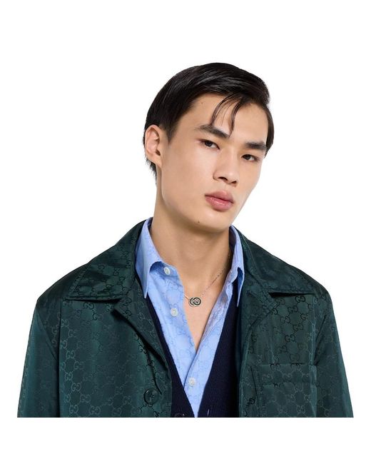Collana Interlocking Con Pendente di Gucci in Metallic