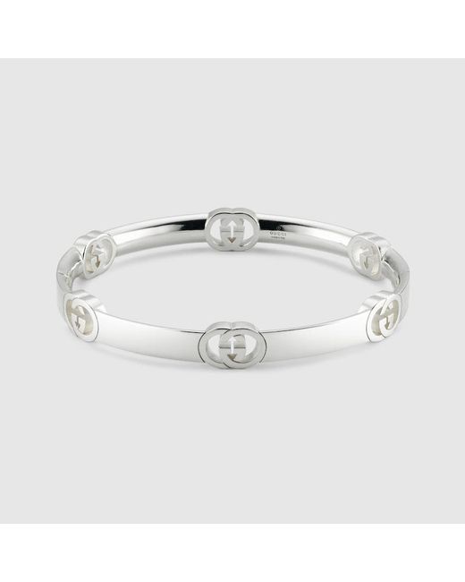 Gucci Metallic Interlocking Bangle Bracelet