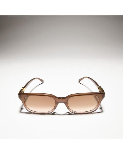 Gucci Brown Rectangular-Frame Sunglasses