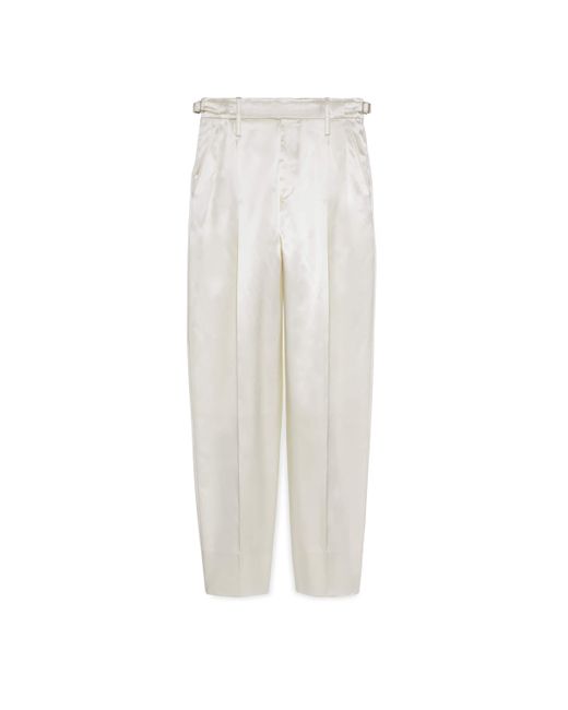 Gucci Wool Trousers With Self-tie Belt in White | Lyst