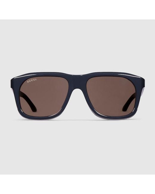 Gucci Brown Square Frame Sunglasses for men