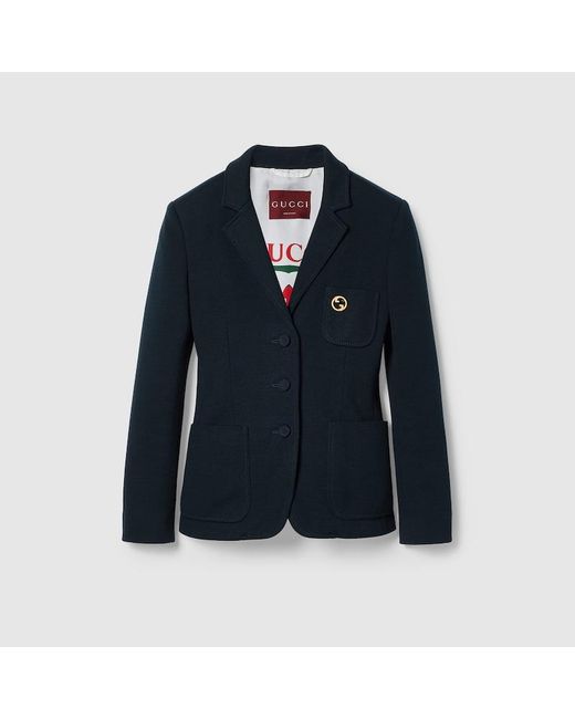 Gucci Blue Cotton Jersey Jacket