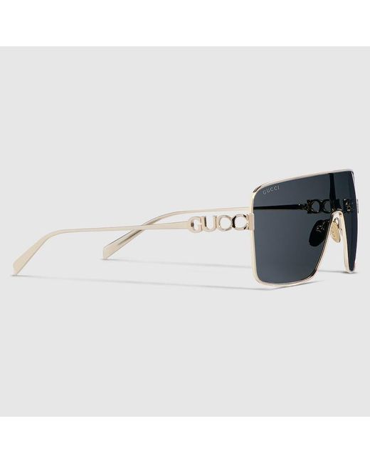 Gucci Blue Rectangular Frame Sunglasses
