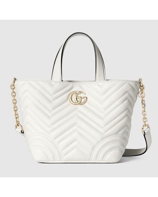 Gucci White Betty Small Tote Bag, Leather