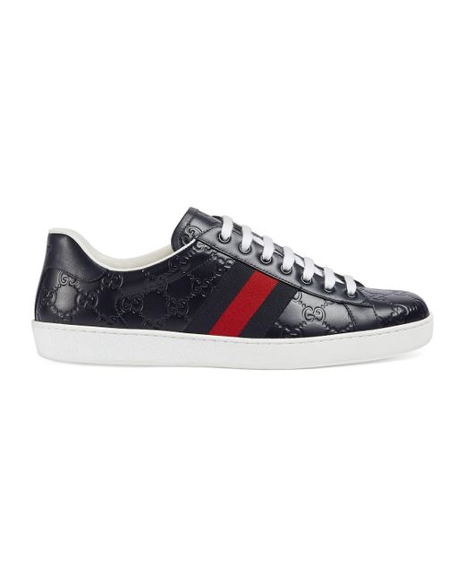 Zapatillas Ace Signature Gucci de hombre de color Blue