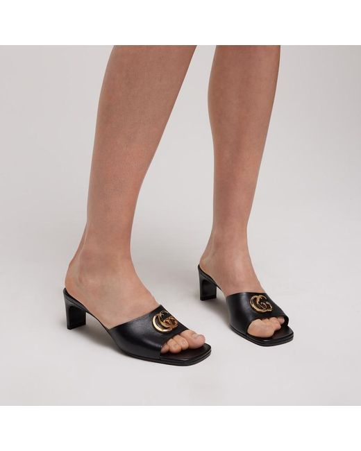 Gucci Black Slide Sandal With Double G