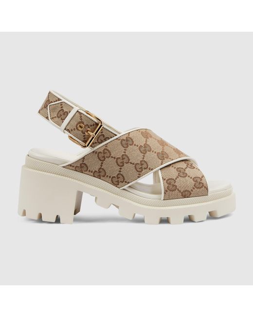 Gucci Metallic GG Lug Sole Sandal