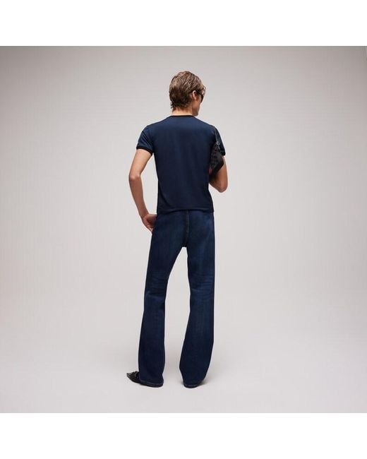 Gucci Blue Cotton Jersey T-Shirt With Print for men