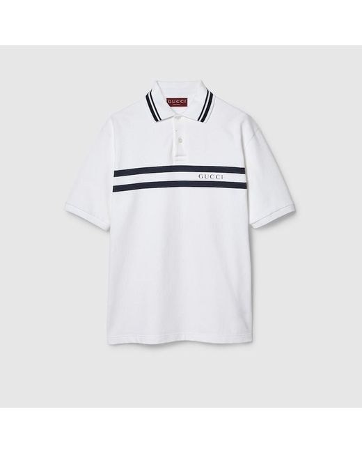 Gucci Poloshirt Aus Baumwolle Mit Print in White für Herren