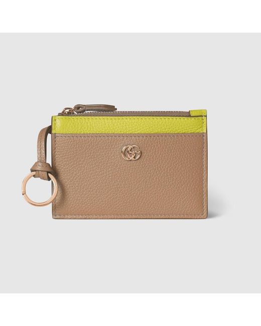 Gucci Natural Gg Marmont Zip Key Pouch