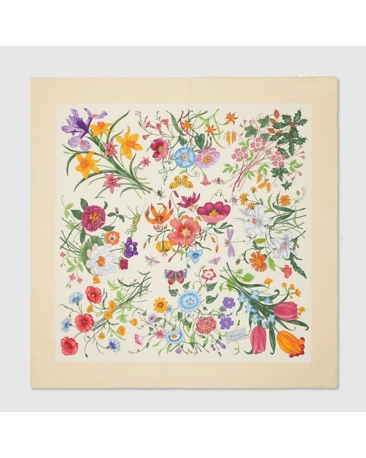 Gucci Yellow Printed Silk Twill Carré