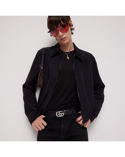 Gucci Black Reversible Cut Gg Marmont Belt, Size 100 for men