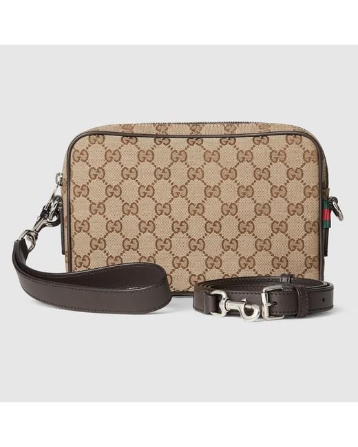 Gucci Kleine Umhängetasche Aus Gg Canvas in Brown für Herren