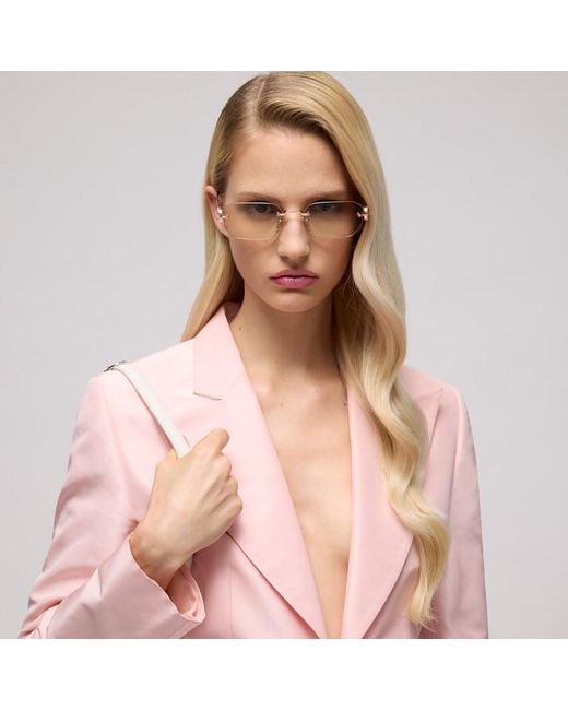 Gucci Metallic Rectangular-Frame Sunglasses