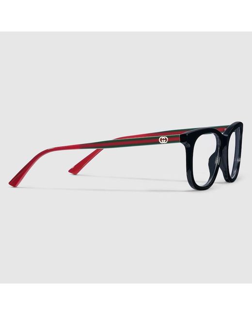 Monture Optique Rectangulaire Gucci en coloris Black