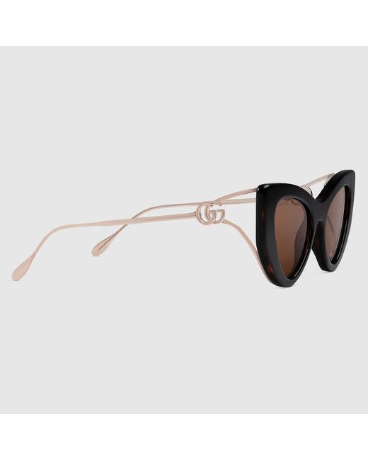 Gucci Brown Sonnenbrille In Katzenaugenform