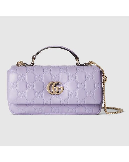 Gucci Purple Gg Milano Small Top Handle Bag