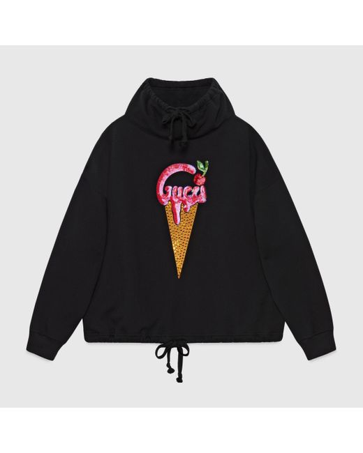 Gucci 【公式】 (グッチ) アイスクリーム コットンジャージー スウェットシャツブラックブラック Black