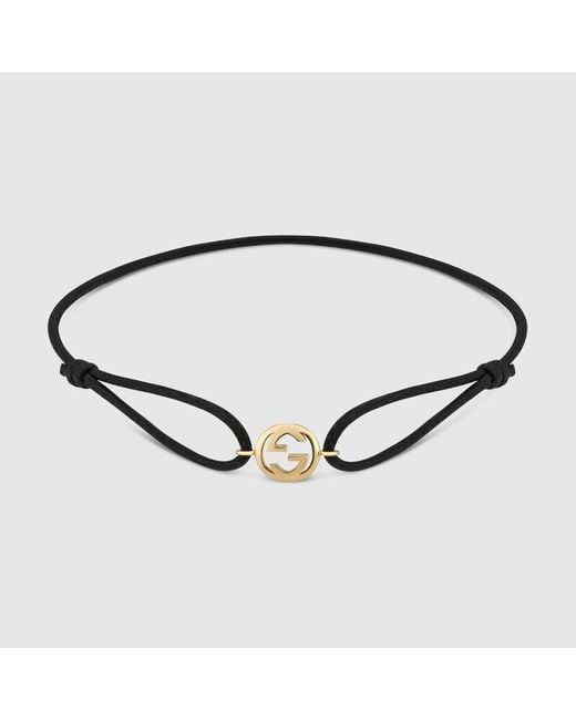 Gucci Brown Interlocking 18K Charm Bracelet