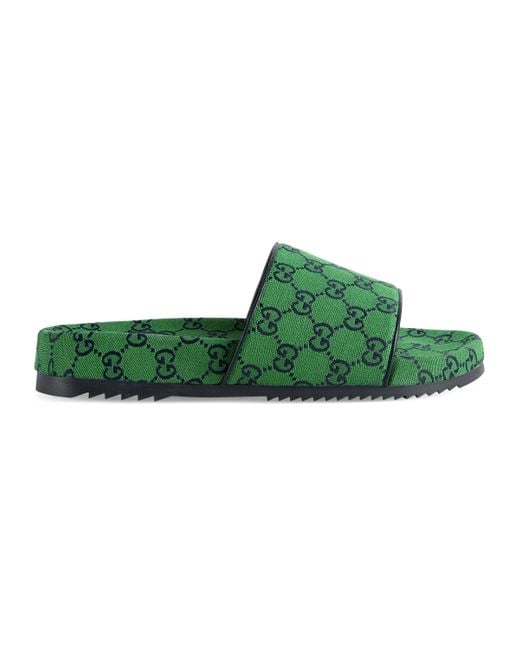 Gucci Green GG Multicolour Slide Sandal for men