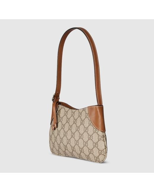 Gucci Brown Gg Emblem Small Shoulder Bag