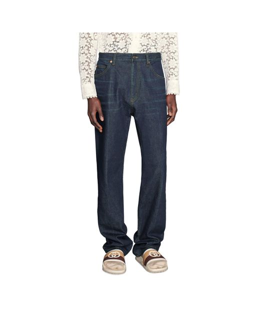 Pantalón denim orgánico con lavado ecológico Gucci de hombre de color Azul  - Lyst