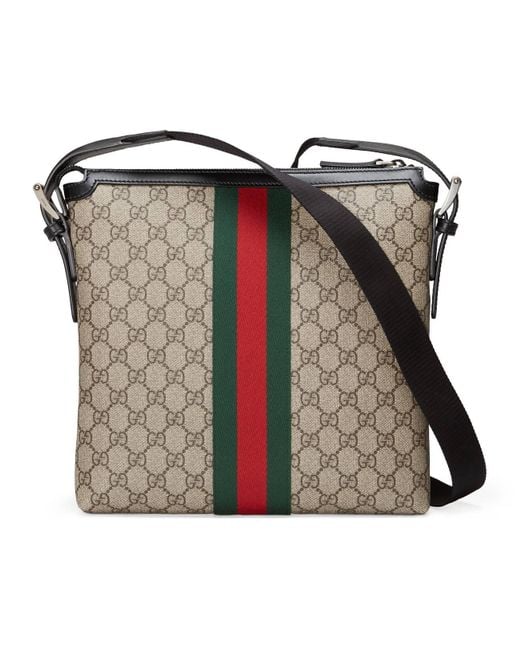 Wereldbol bedenken opschorten Gucci Web GG Supreme Messenger Bag in Green for Men | Lyst