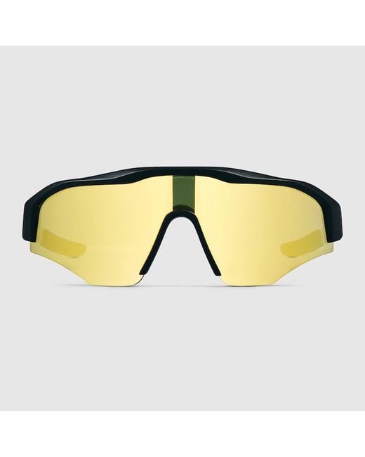 Lunettes De Soleil Rectangulaires Gucci en coloris Yellow