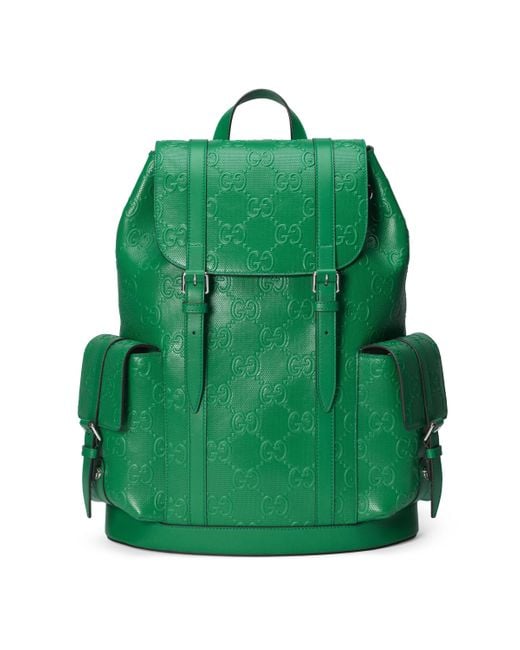 Gucci Green GG Embossed Backpack for men