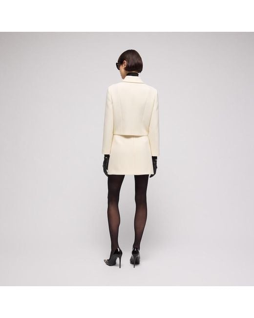 Gucci Natural Crêpe Wool Jacket With Double G Button