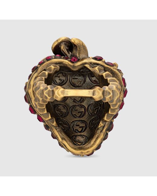 GUCCI　グッチ　クリスタル フラワーリング　レッド GUCCIグッチクリスタル フラワーリングレッド