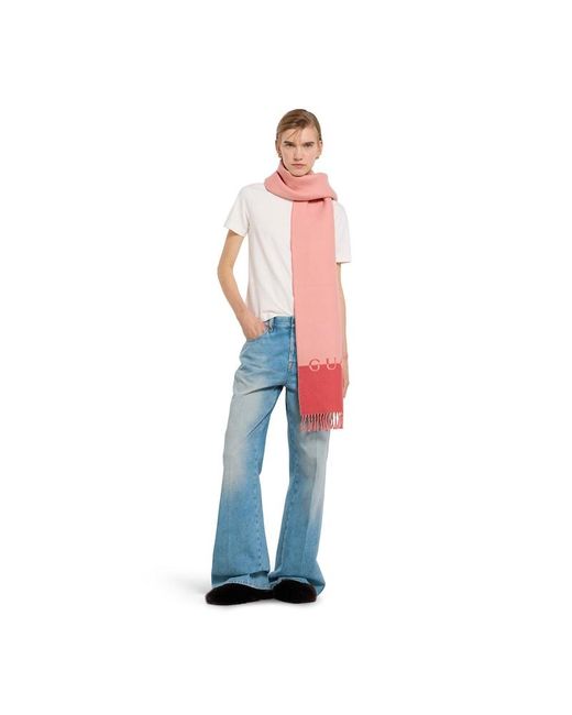 Gucci Pink Wool Cashmere Scarf