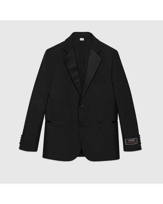 Gucci Black Wool Twill Jacket With Interlocking G for men