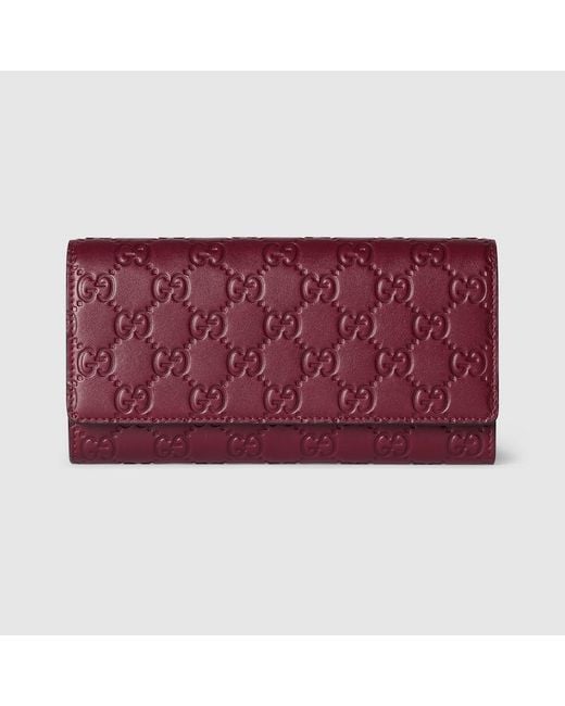 Gucci Red Gg Emblem Continental Wallet