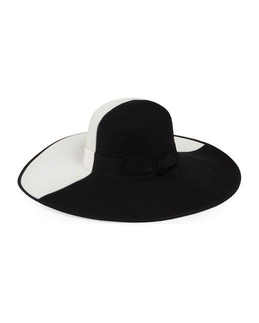 Gucci Black Felt Wide-brimmed Hat With Bow