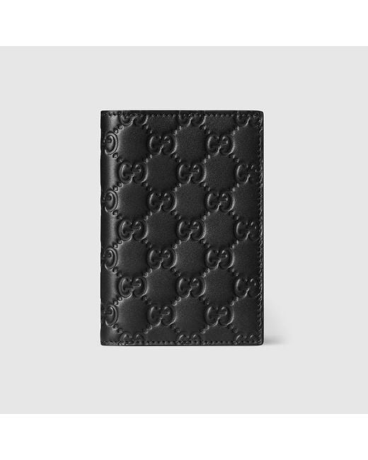 Gucci Black Gg Emblem Passport Case