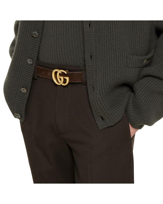 Gucci Schmaler Gg Marmont Gürtel in Brown für Herren