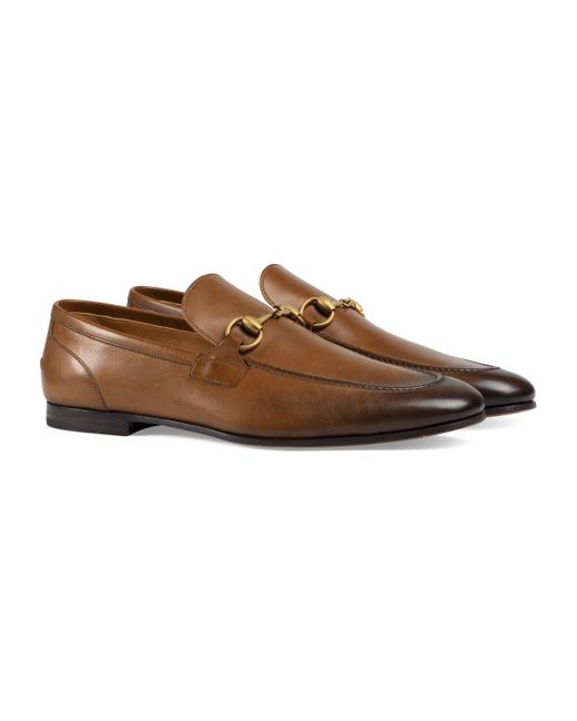 Gucci Brown Jordan Horsebit-detail Leather Loafers for men
