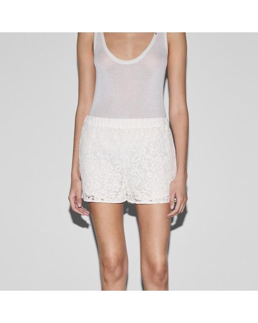 Shorts In Pizzo Floreale di Gucci in White