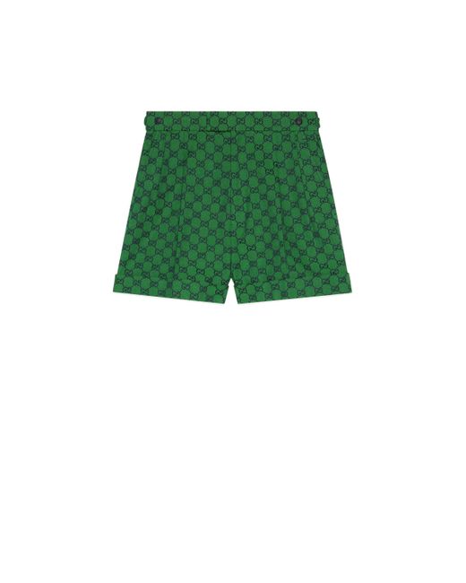 Gucci Green GG Multicolour Canvas Shorts