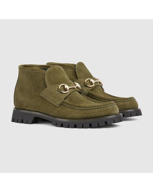Gucci Green Ankle Boot With Horsebit