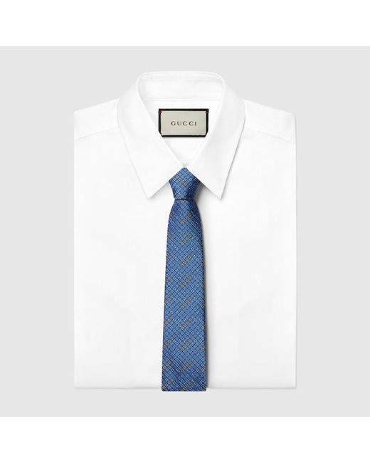 Gucci Krawatte Aus Seidenjacquard in Blue für Herren