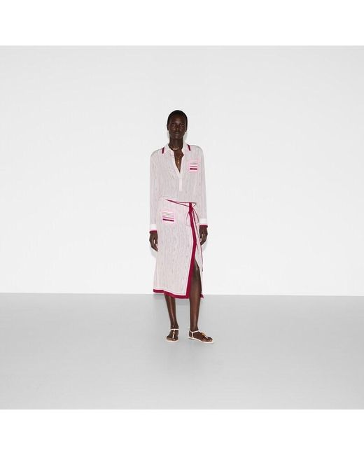 Gucci Pink Hemdbluse Aus Seide Mit Print, Größe
