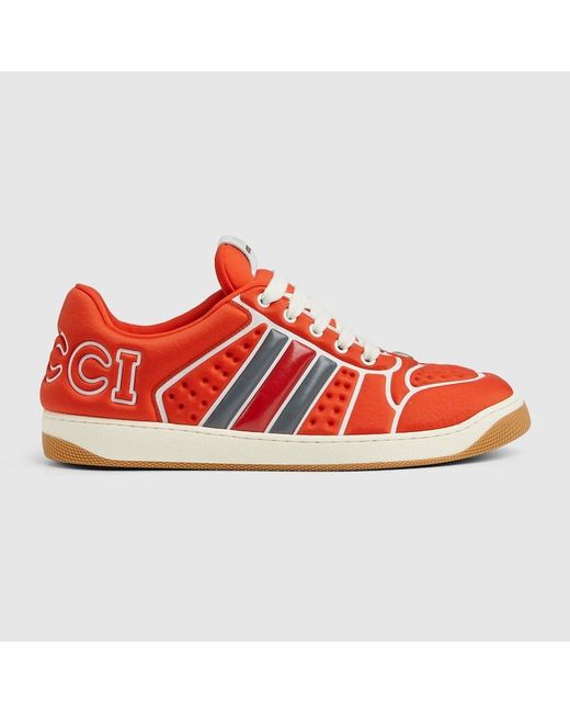 Gucci Red Screener Sneaker With Web for men