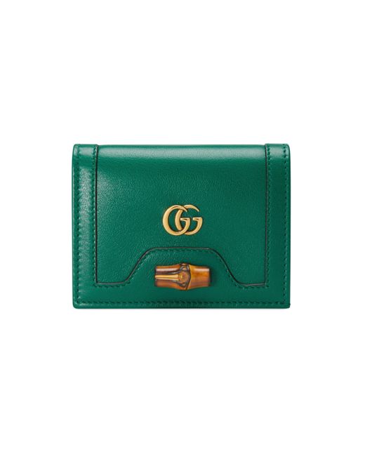 Gucci Green Diana Card Case Wallet