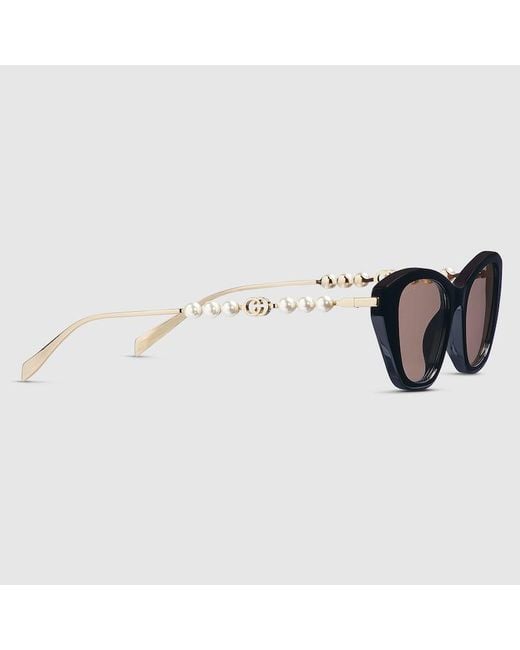 Lunettes De Soleil À Monture Œil-De-Chat Gucci en coloris Brown