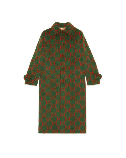 Gucci GG Wool Coat in Green for Men Lyst UK