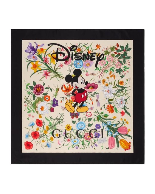 Pañuelo de seda Disney x Gucci de color White