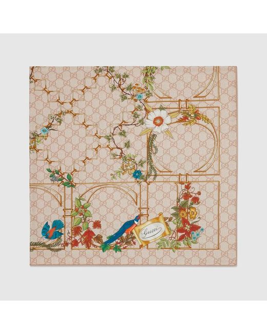 Gucci Metallic Printed Silk Twill Carré